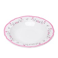 Prato Avulso 21cm Fundo Florescer Rosa Cerâmica 